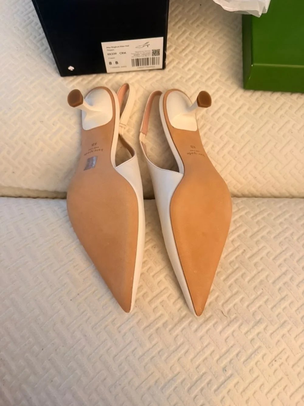 kate spade Cream Pointed Slingback Mules